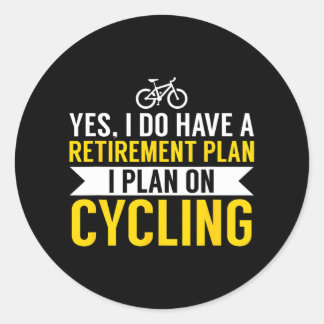 Sticker Rond Plan de retraite à vélo Cycliste cycliste
