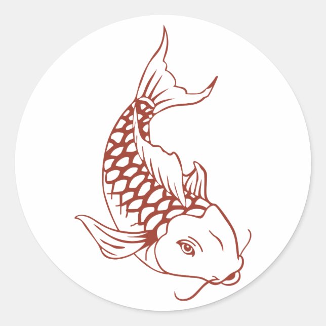 Sticker Rond Plan du poisson de Koi (Devant)