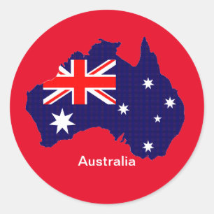 Sticker Rond Plan et drapeau de l'Australie