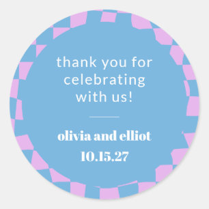 Sticker Rond Planche de contrôle rétro violet Couples Douche pe