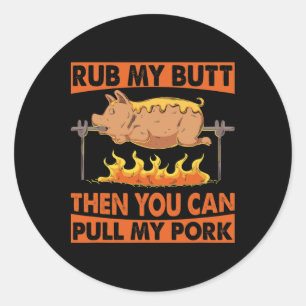 Sticker Rond Planche pour Papa pour la Fête des Pères Bbq Frott