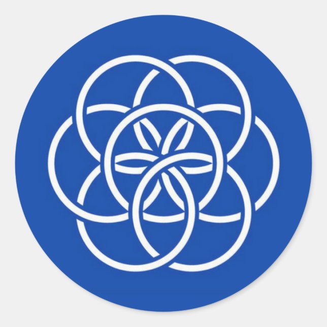 Sticker Rond Planet earth flag (Devant)
