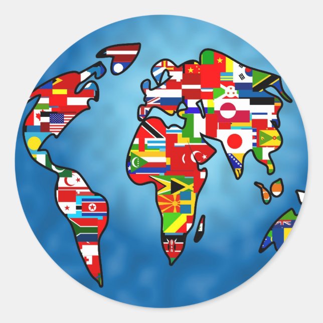 Sticker Rond Planète du drapeau (Devant)