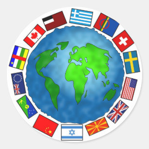 Sticker Rond Planète du drapeau