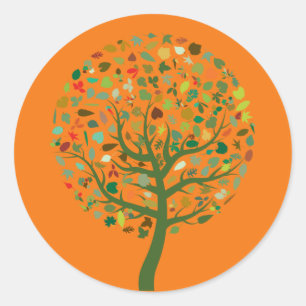 Sticker Rond Planète écologique de l'arbre vert