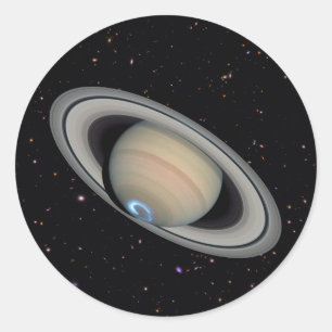 Sticker Rond Planète Saturn Starry Sky
