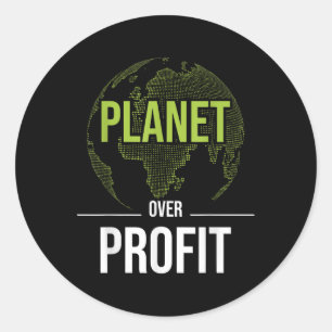 Sticker Rond Planète sur le profit - Protection De l'environnem