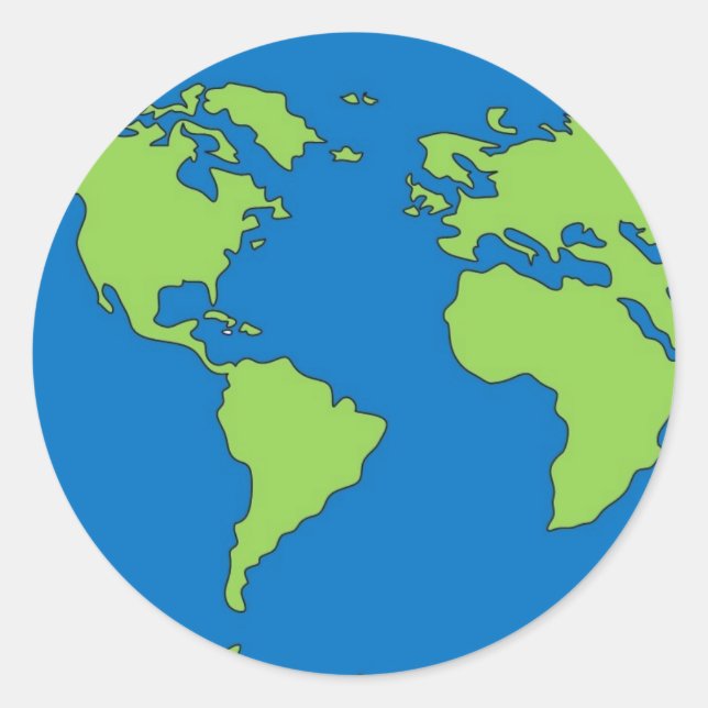 Sticker Rond Planète Terre (Devant)