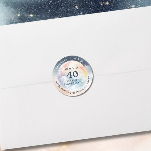 Sticker Rond Planète Terre Ciel céleste 40e anniversaire