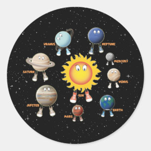 Sticker Rond Planètes et système solaire