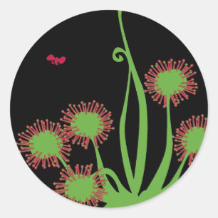 Sticker Rond Plante Carnivore Sundew