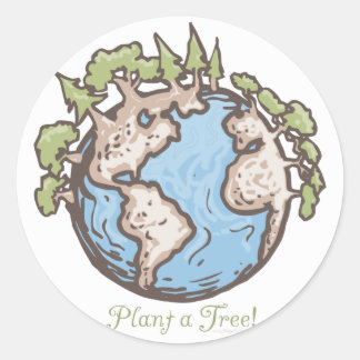 Sticker Rond Plante d'un Jour des terres d'arbre