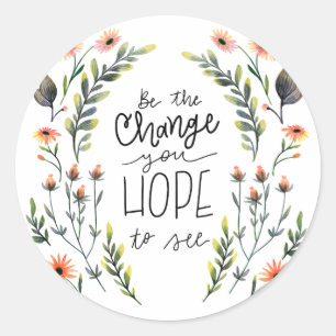 Sticker Rond Plantes et fleurs