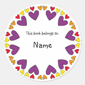 Sticker Rond Plaque avec cutehearts