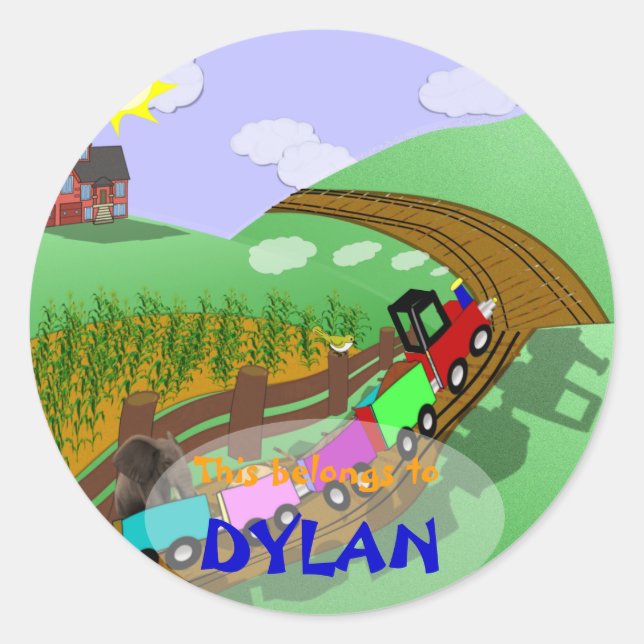 Sticker Rond Plaque Choo choo (Devant)