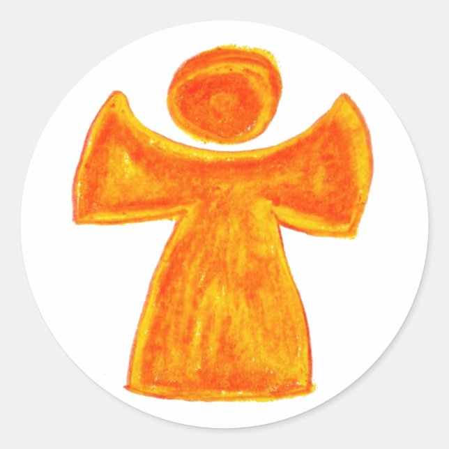 Sticker Rond Plaque d'ange de protection (Devant)