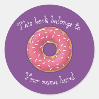 Sticker Rond Plaque de caisse en noisette rose