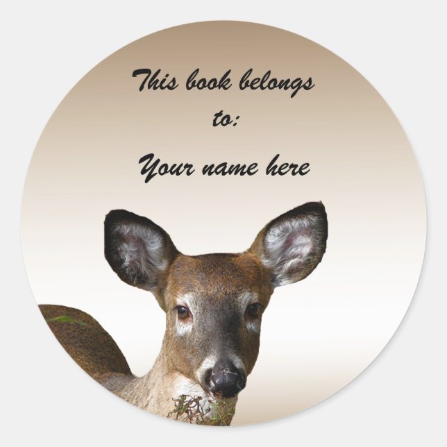 Sticker Rond Plaque de cerfs (Devant)