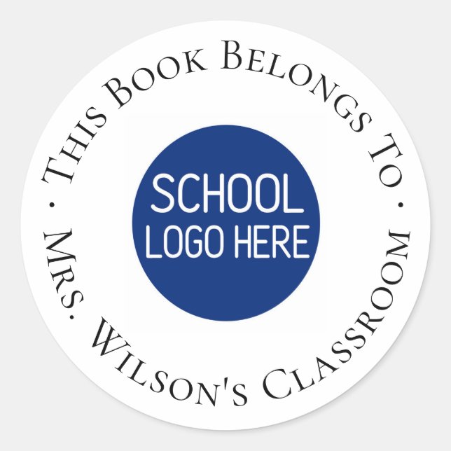 Sticker Rond Plaque de classe de l'enseignant (Devant)