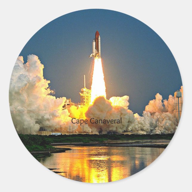 Sticker Rond Plaque de lancement de Cape Canaveral (Devant)
