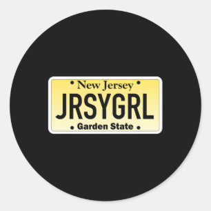 Sticker Rond Plaque de licence Jersey New Jersey