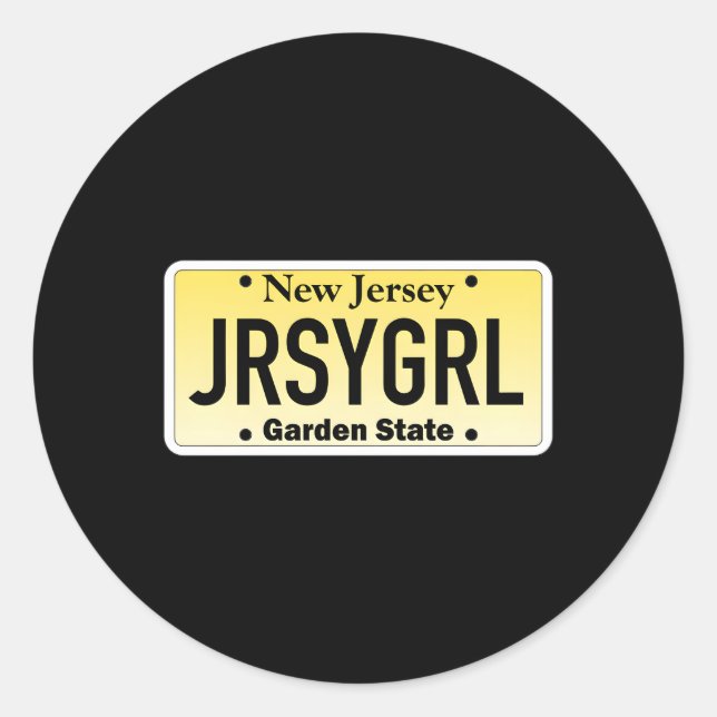 Sticker Rond Plaque de licence Jersey New Jersey (Devant)