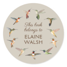 Plaque de livre de colibris