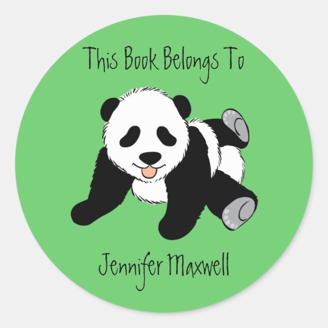 Sticker Rond Plaque de l'ours Panda (Devant)