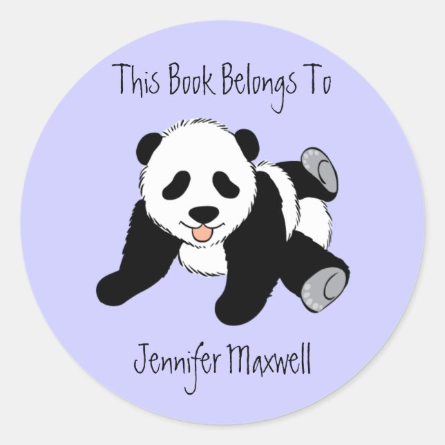 Sticker Rond Plaque de l'ours Panda (Devant)