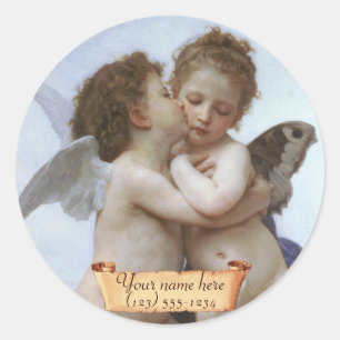 Sticker Rond Plaque de préraphaélite Cupid & Psyche