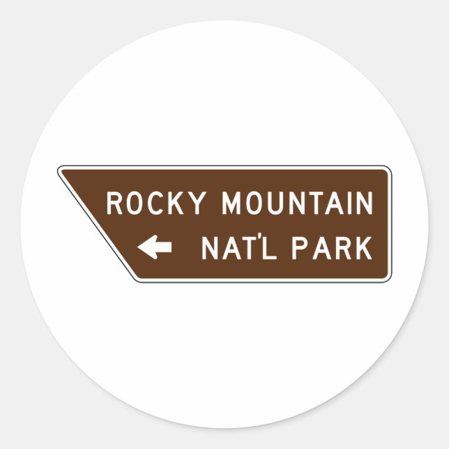 Sticker Rond Plaque de rue de parc national de montagne (Devant)
