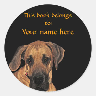 Sticker Rond Plaque géante douce Great Dane
