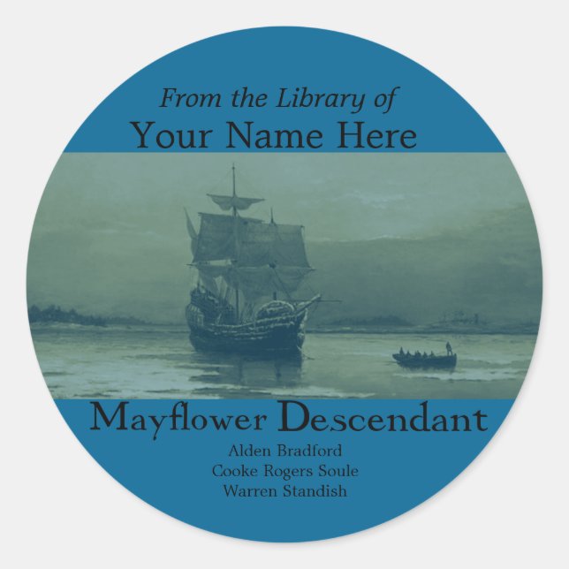 Sticker Rond Plaque Mayflower (Devant)