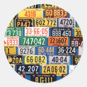 Sticker Rond Plaques de licence par H. Wilson Smith