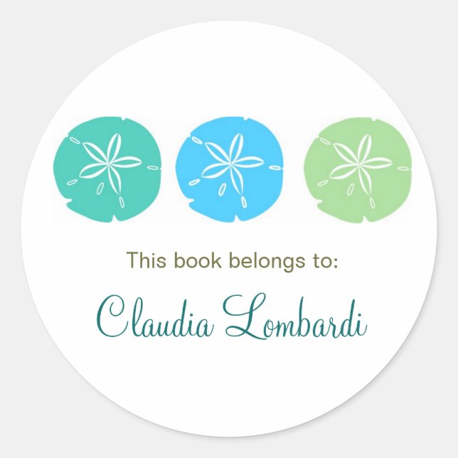 Sticker Rond Plaques de livres en dollars de sable (Devant)