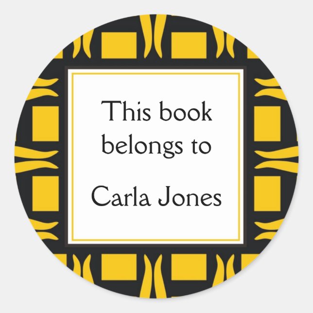 Sticker Rond Plaques de livres personnalisées (Devant)