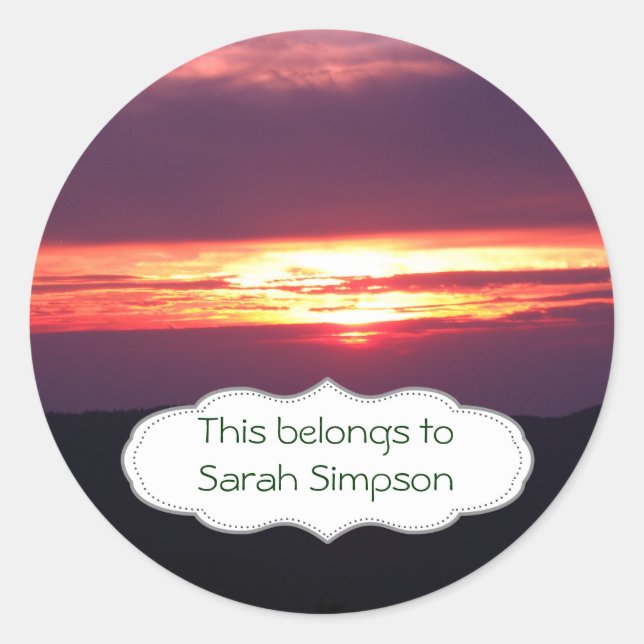 Sticker Rond Plaques du livre de nom (Devant)