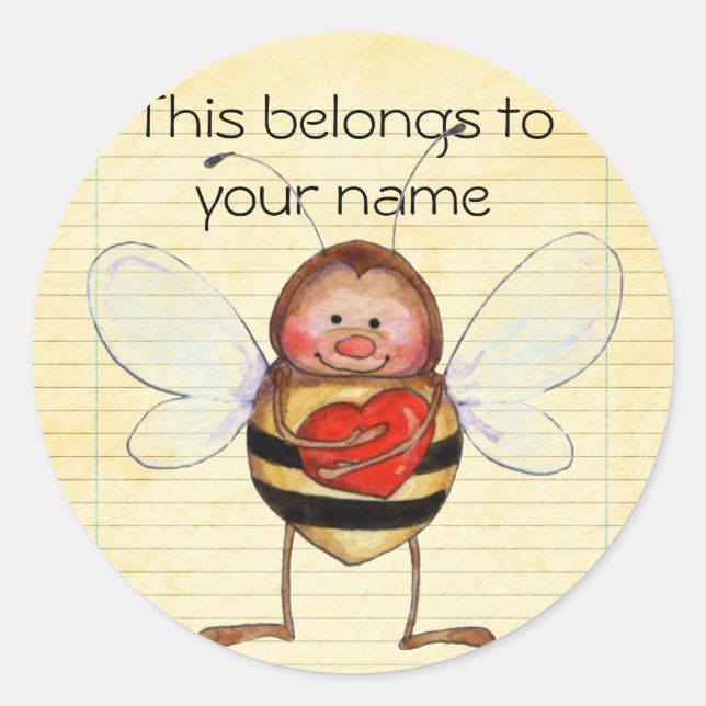 Sticker Rond Plaques du livre de nom (Devant)