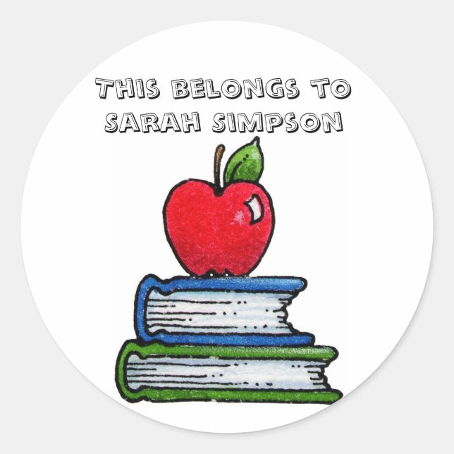 Sticker Rond Plaques du livre de nom (Devant)