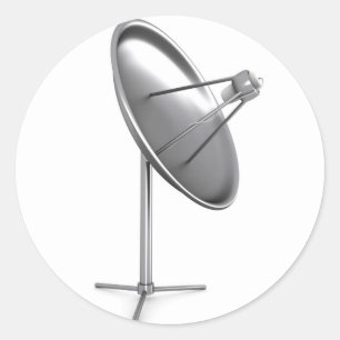 Sticker Rond Plat de Satelite