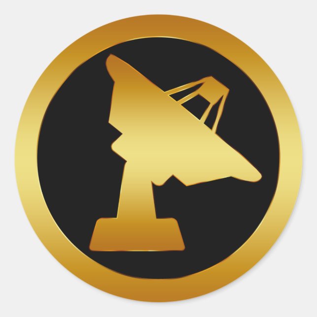 STICKER ROND PLAT SATELLITE D'OR (Devant)