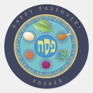 Sticker Rond Plate de Pâque Kosher Pesach