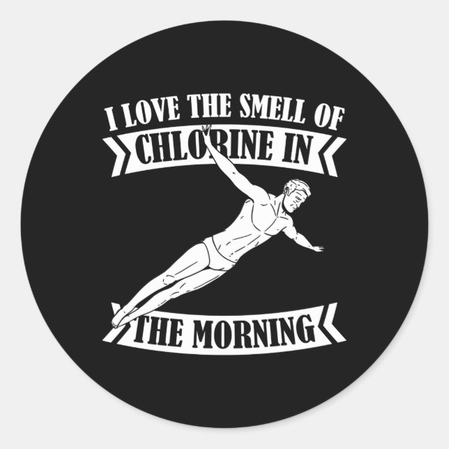 Sticker Rond Plate-forme Plongée Plongée Springboard Love (Devant)