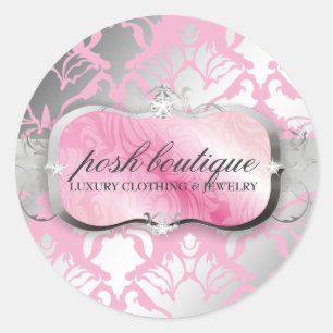 Sticker Rond Plate-forme rose 311-Lavish et pochette Damask Shi