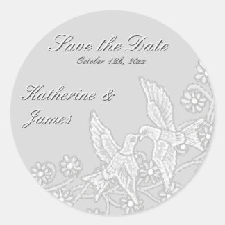 Sticker Rond Platine de dentelle florale Enregistrer l'autocoll