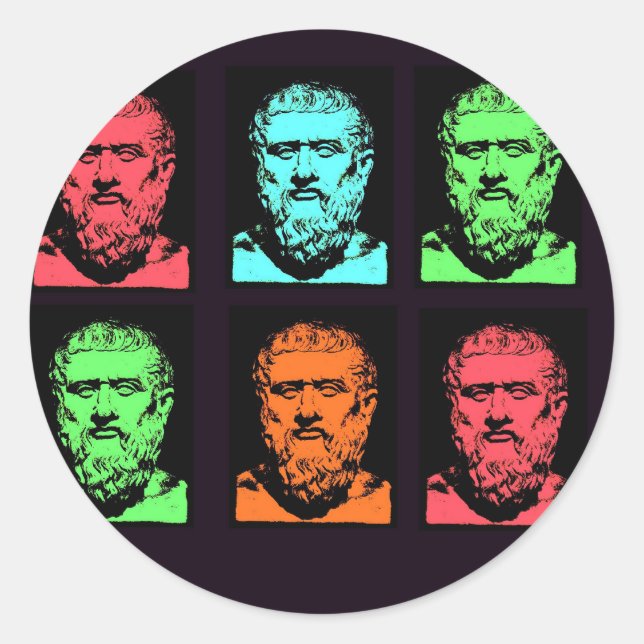 Sticker Rond Platon Collage (Devant)