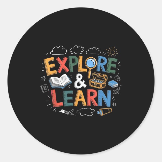Sticker Rond Play Is Learning Explore And Learn Preschool Teach (Devant)