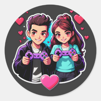 Sticker Rond Player Two Forever