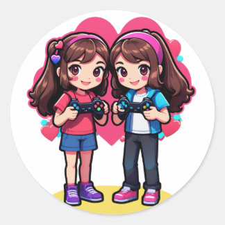 Sticker Rond Player Two Forever