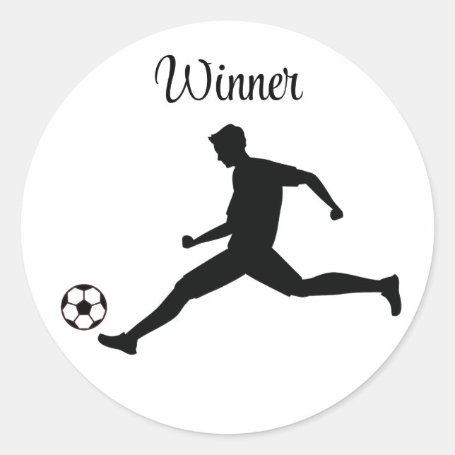 Sticker Rond Playing soccer graphic black (Devant)